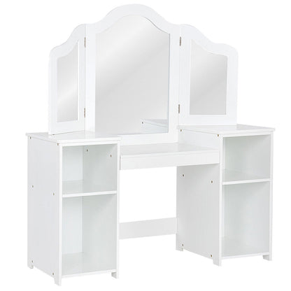 Kids Tri Folding Mirror Makeup Dressing Vanity Table Set-Pink
