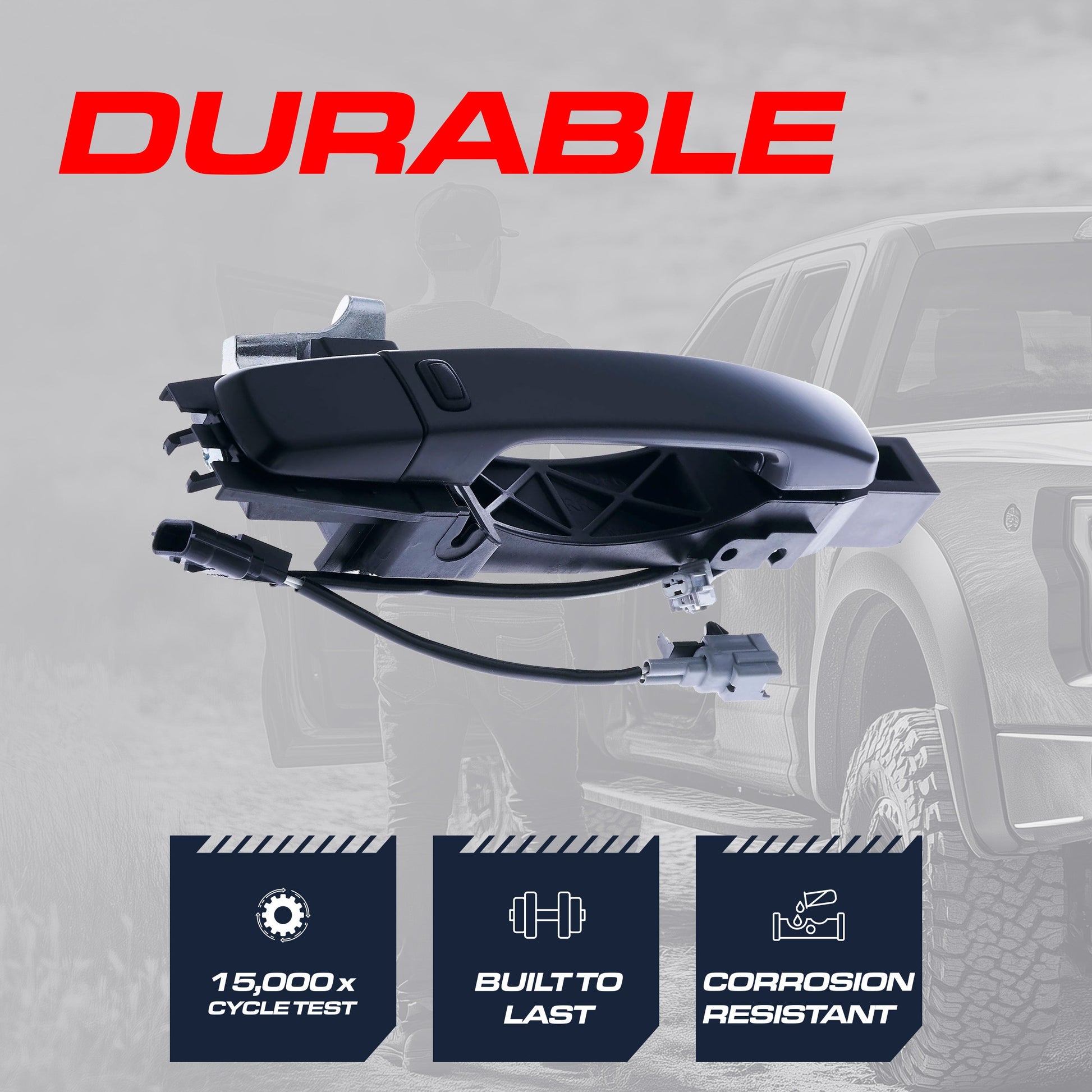 Exterior door handle assembly black primed replacement for Nissan Sentra B16 passenger side on Tampa Home & Garden Store