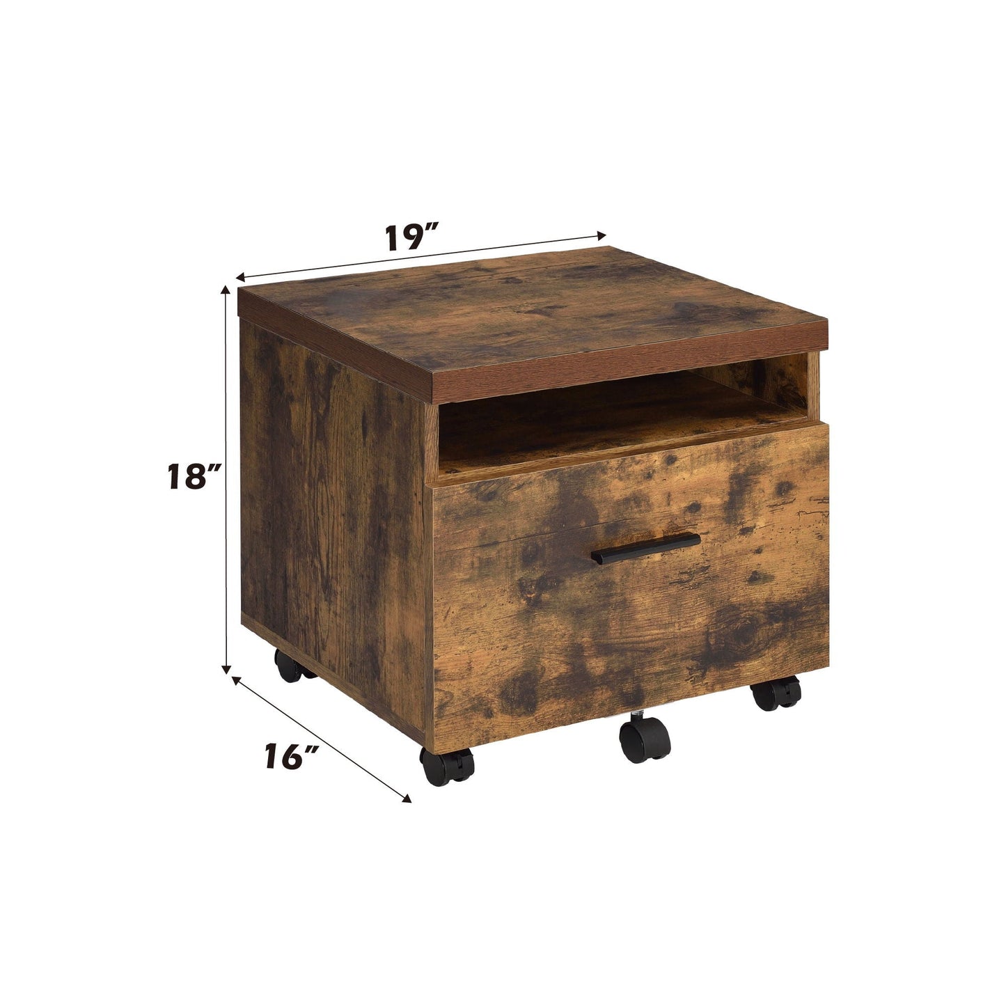 Bob File Cabinet Weathered Oak and Black