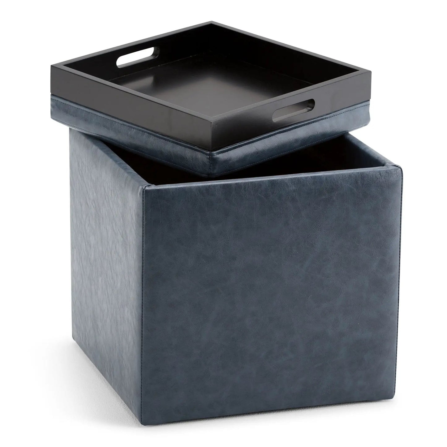 Rockwood Upholstered Cube Ottoman with Tray