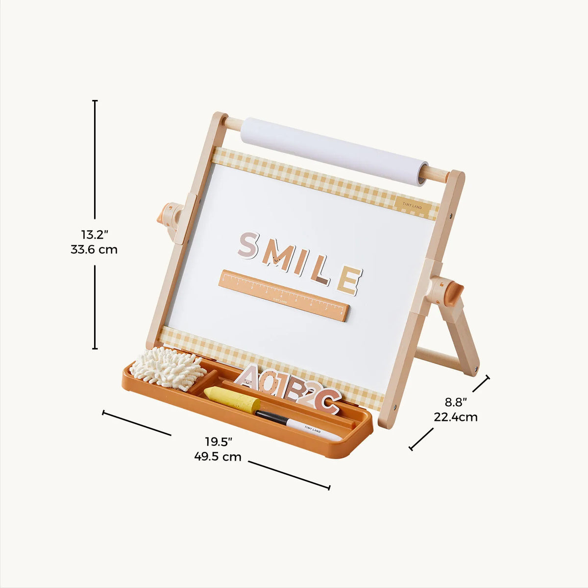 Tiny Land Double-Sided Magnetic Tabletop Easel for kids in natural wood with whiteboard on Tampa Home & Garden Store