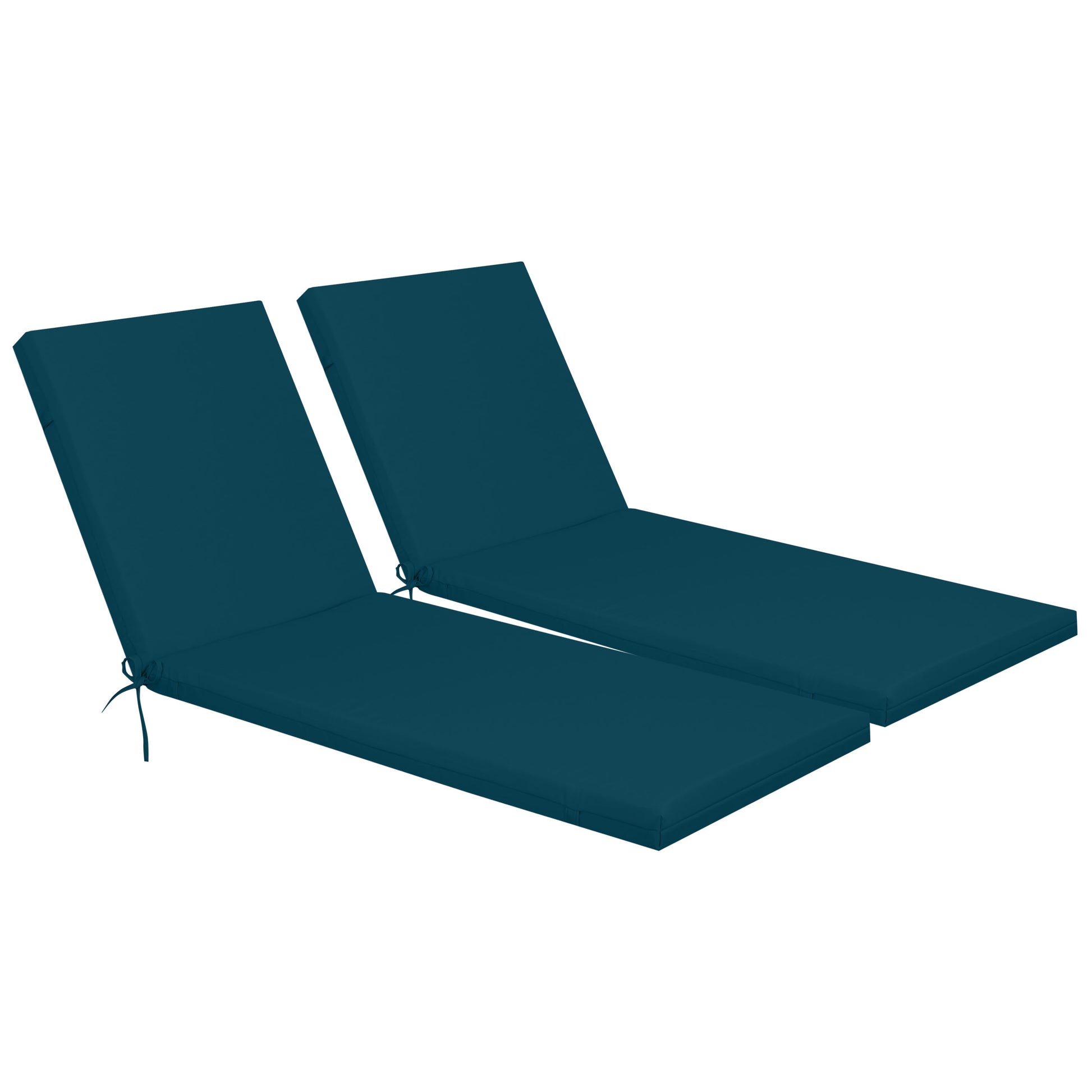 Outdoor lounge chair cushion set Lake Blue Polyester UV fade-resistant 2pcs HouseOfZazla on Tampa Home & Garden Store