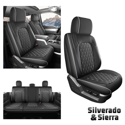Umbrauto seat covers for Silverado/Sierra gray Nappa leather, 3D laser-fit, airbag compatible on Tampa Home & Garden Store