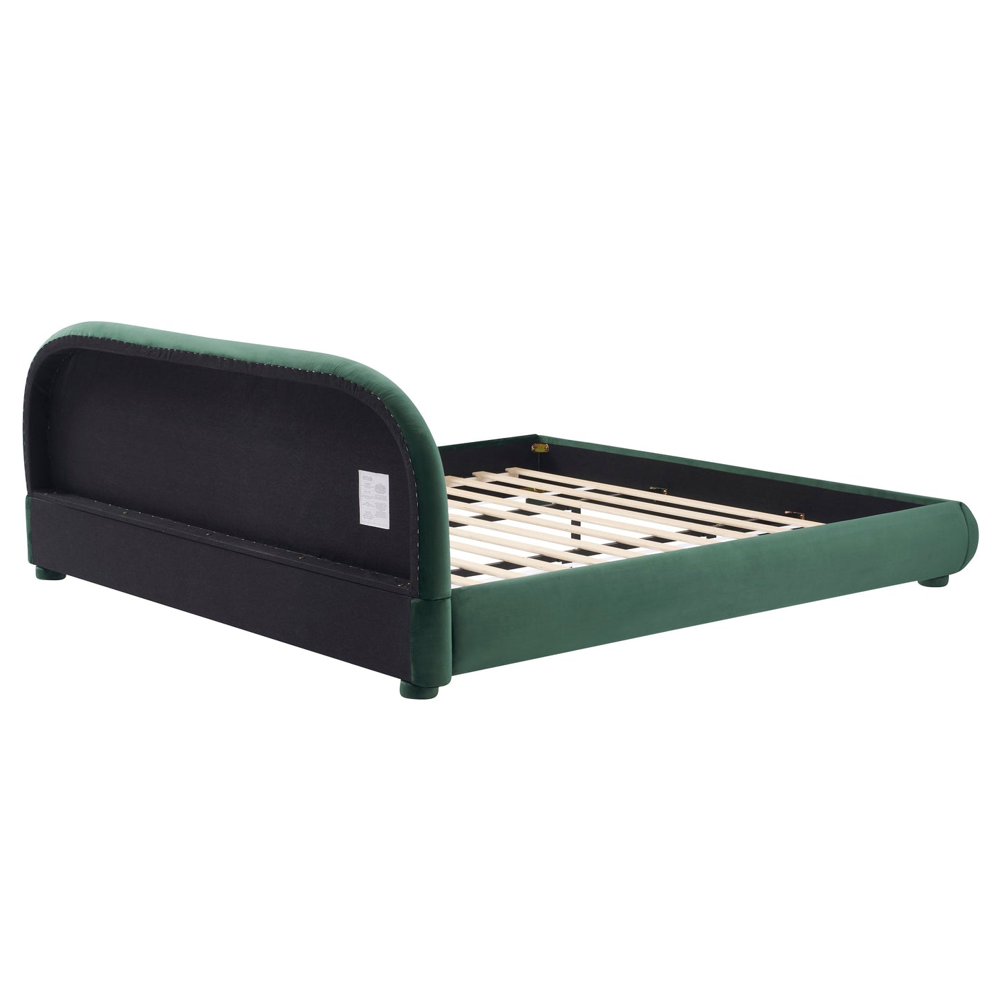 Dark Green Velvet Bed Frame and Headboard