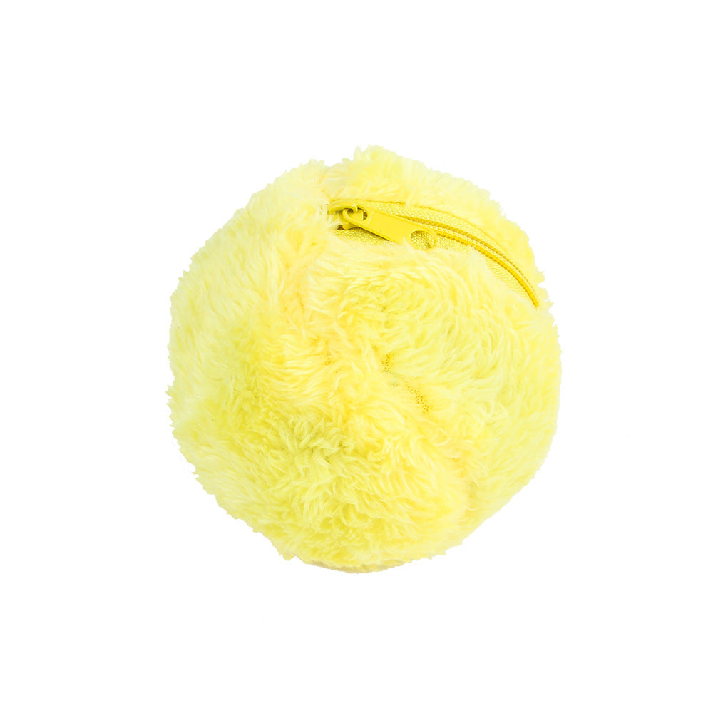 Yellow plush roller ball toy with zipper, interactive dog cat chew plush by Sell My Stuff on Tampa Home & Garden Store