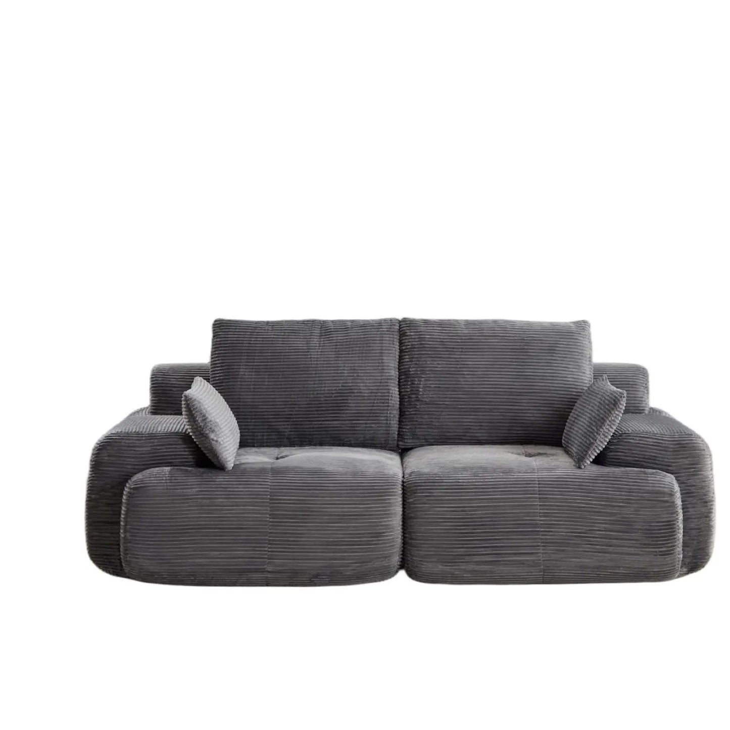 2 Seater sectional sofa by Unique Piece Furniture in gray corduroy with two cushions on Tampa Home & Garden Store
