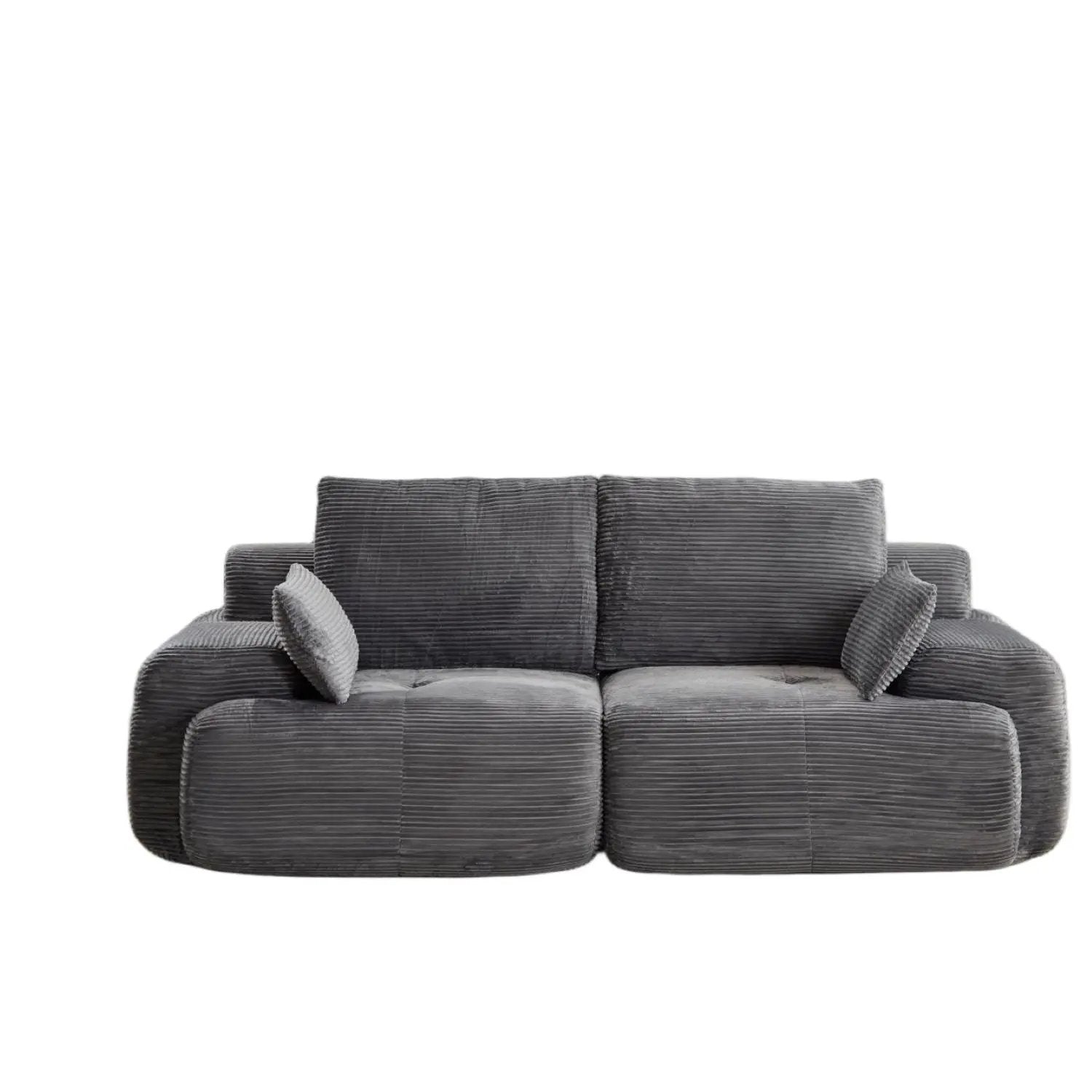 2 Seater sectional sofa by Unique Piece Furniture in gray corduroy with two cushions on Tampa Home & Garden Store