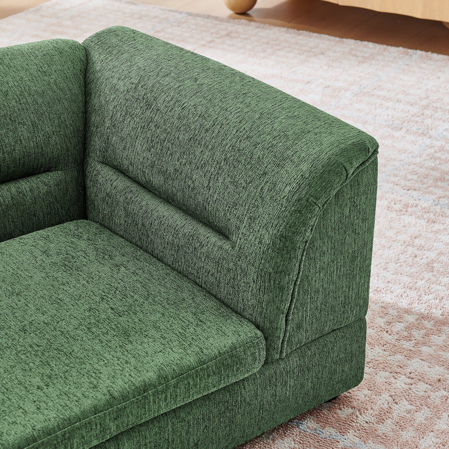 Oversized Pet Sofa by HouseOfZazla in emerald green textured fabric with curved armrests on Tampa Home & Garden Store