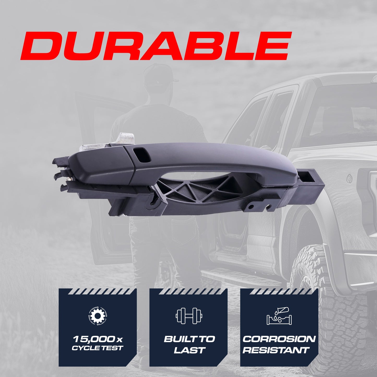 Exterior door handle black primed for Nissan Sentra B16 2007-2012 front right no keyhole on Tampa Home & Garden Store