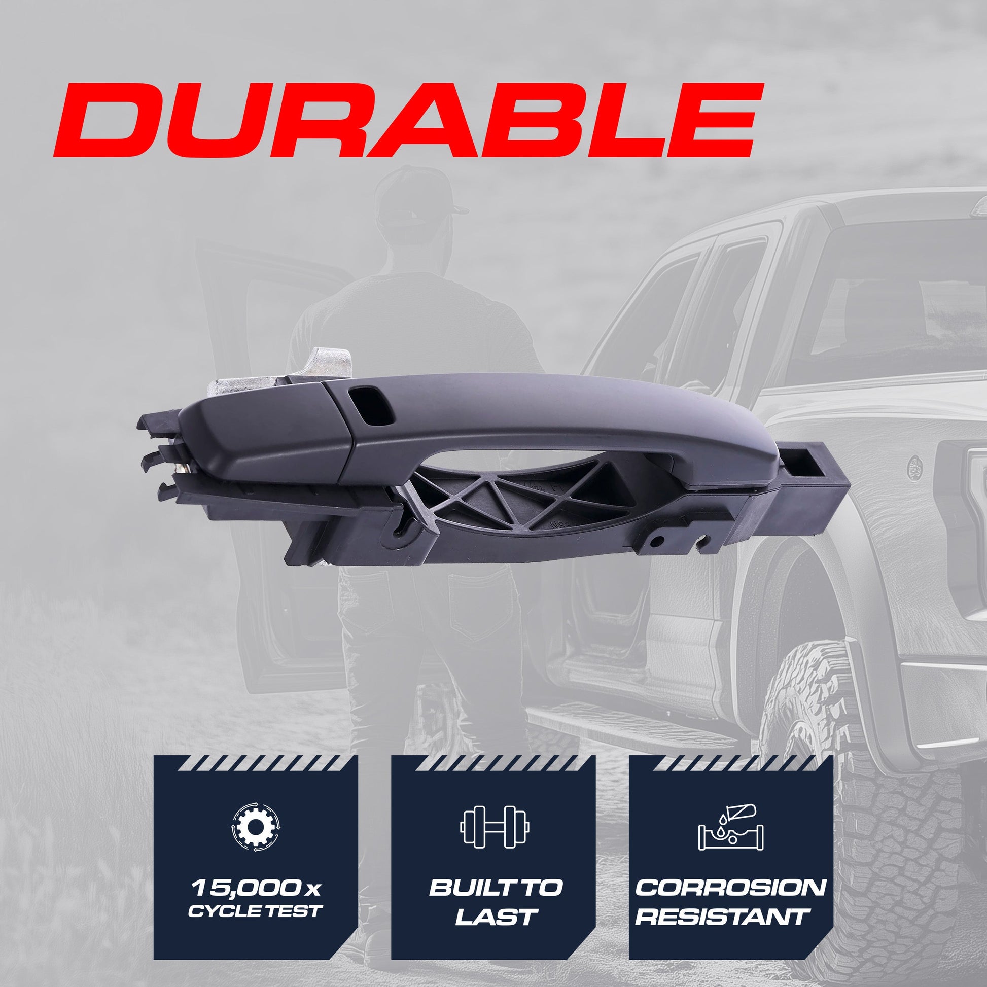 Exterior door handle black primed for Nissan Sentra B16 2007-2012 front right no keyhole on Tampa Home & Garden Store