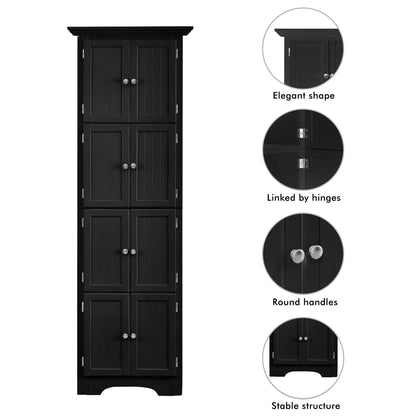 Tall Storage Cabinet with Doors and Four Shelves