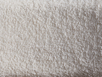 Boucle Walnut Side Chair Set with White Upholstery fabric close-up texture on Tampa Home & Garden Store