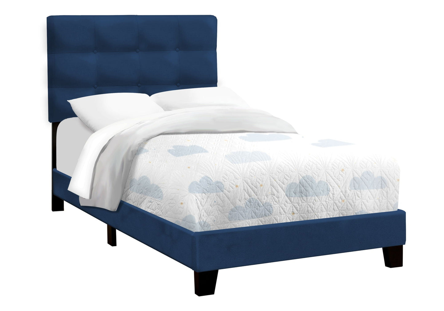 Transitional Upholstered Bed Frame and Headboard