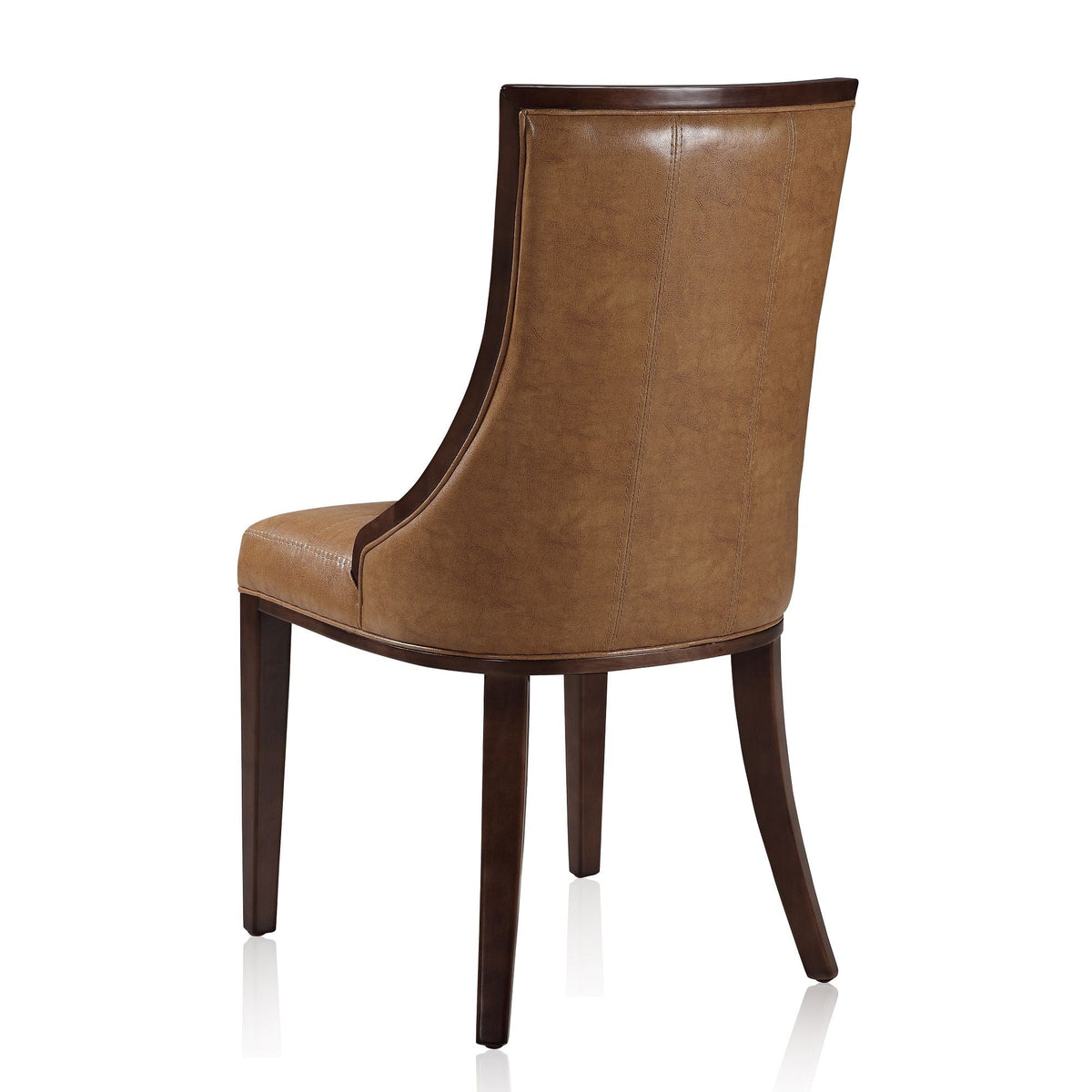 Fifth Avenue Dining Chair set of 2 brown faux leather with dark wood legs HouseOfZazla on Tampa Home & Garden Store