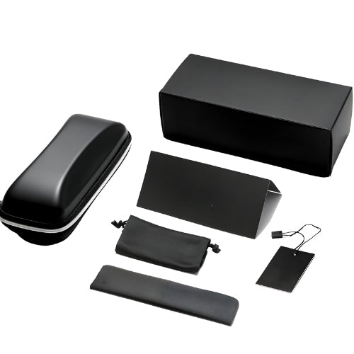 Steam Punk Polarized Sunglasses by BikerZoneZ with black hard case, box, and cleaning pouch on Tampa Home & Garden Store