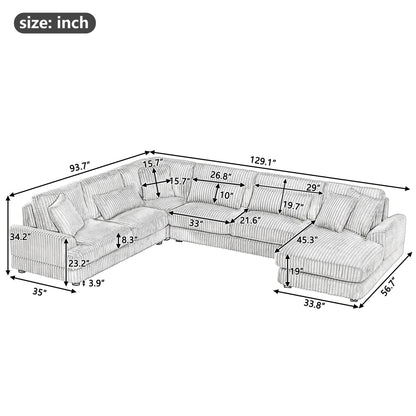 U-shaped gray sectional sofa with chaise lounge by HouseOfZazla, oversized stationary on Tampa Home & Garden Store