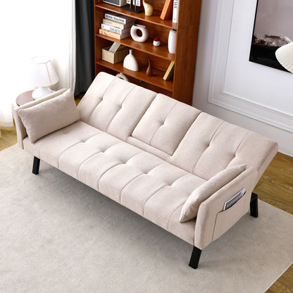 Compact Foldable Sofa Bed and Cup Holder
