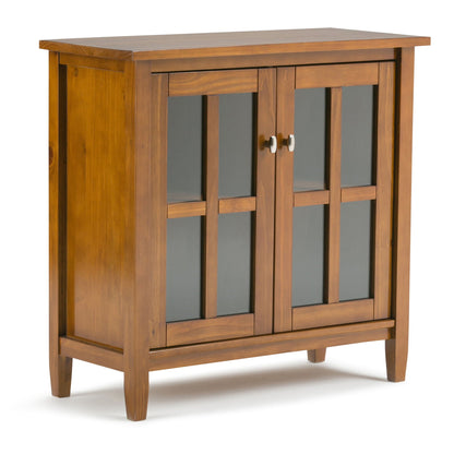 Warm Shaker handcrafted low storage cabinet with glass doors in wood finish HouseOfZazla on Tampa Home & Garden Store
