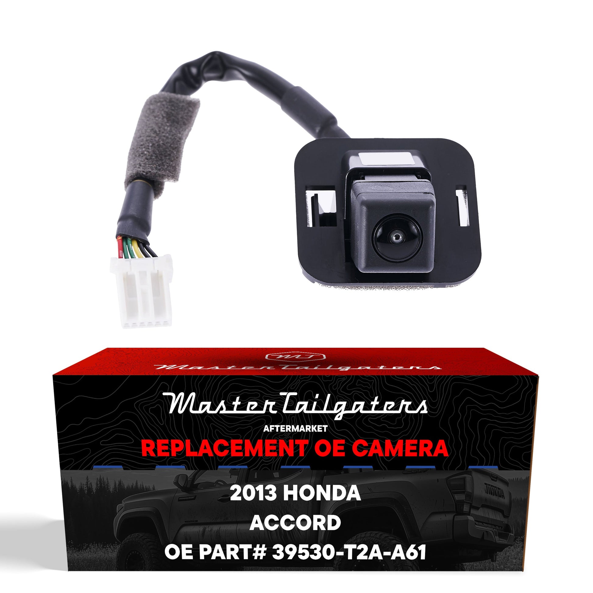 Master Tailgaters OEM backup camera for 2013 Honda Accord, black housing with white connector on Tampa Home & Garden Store
