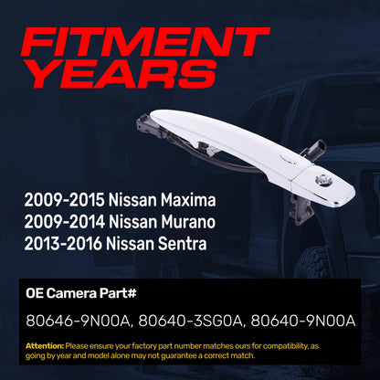 Door handle Master Tailgaters chrome exterior replacement for Nissan Maxima Murano; front left on Tampa Home & Garden Store