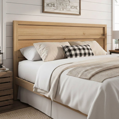 Maddox Panel Headboard in natural wood by HouseOfZazla on Tampa Home & Garden Store