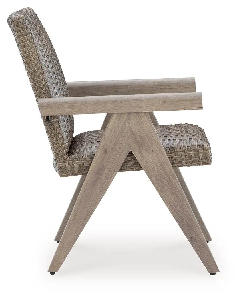 Cliff Trails Outdoor Arm Chair Set of 2 Beige