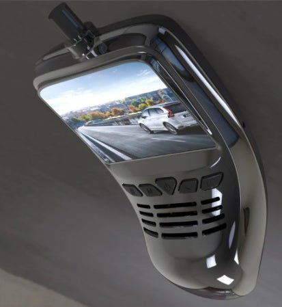 Small Eye dash cam car DVR with built-in screen and WiFi, mounted on windshield on Tampa Home & Garden Store