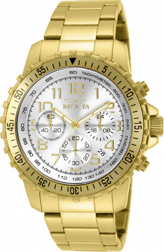 Invicta men's specialty watch gold-tone bracelet white dial with chronograph subdials on Tampa Home & Garden Store