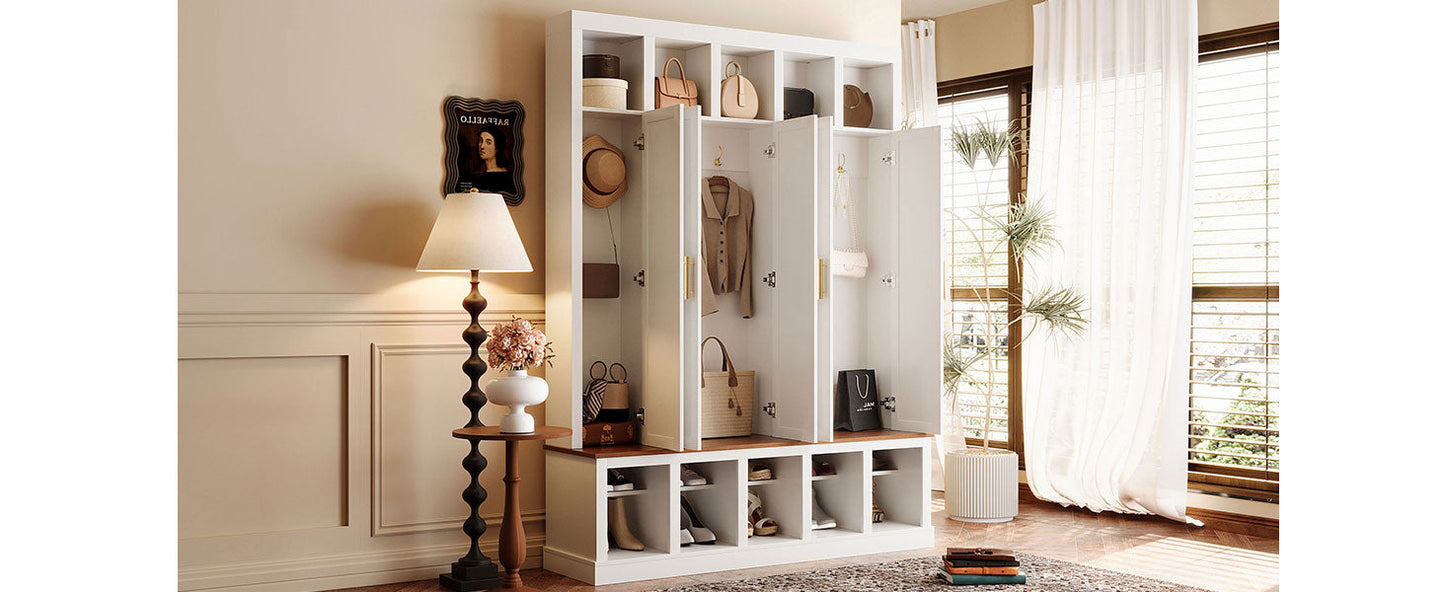 U-Can Entryway Cabinet with Shoe Rack & Cubbies, white by HouseOfZazla on Tampa Home & Garden Store