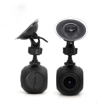 Two black mini WiFi car dash cams with suction mounts, 1080P front/rear lenses on Tampa Home & Garden Store