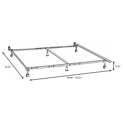 Deverton bed frame by HouseOfZazla, black metal platform with center support and adjustable on Tampa Home & Garden Store