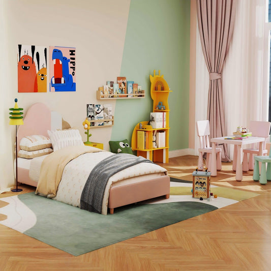 2-in-1 Kids Furniture Set: Twin Bed Frame & 3-Piece Activity Play Table and Chair Set - Tampa Home & Garden Store