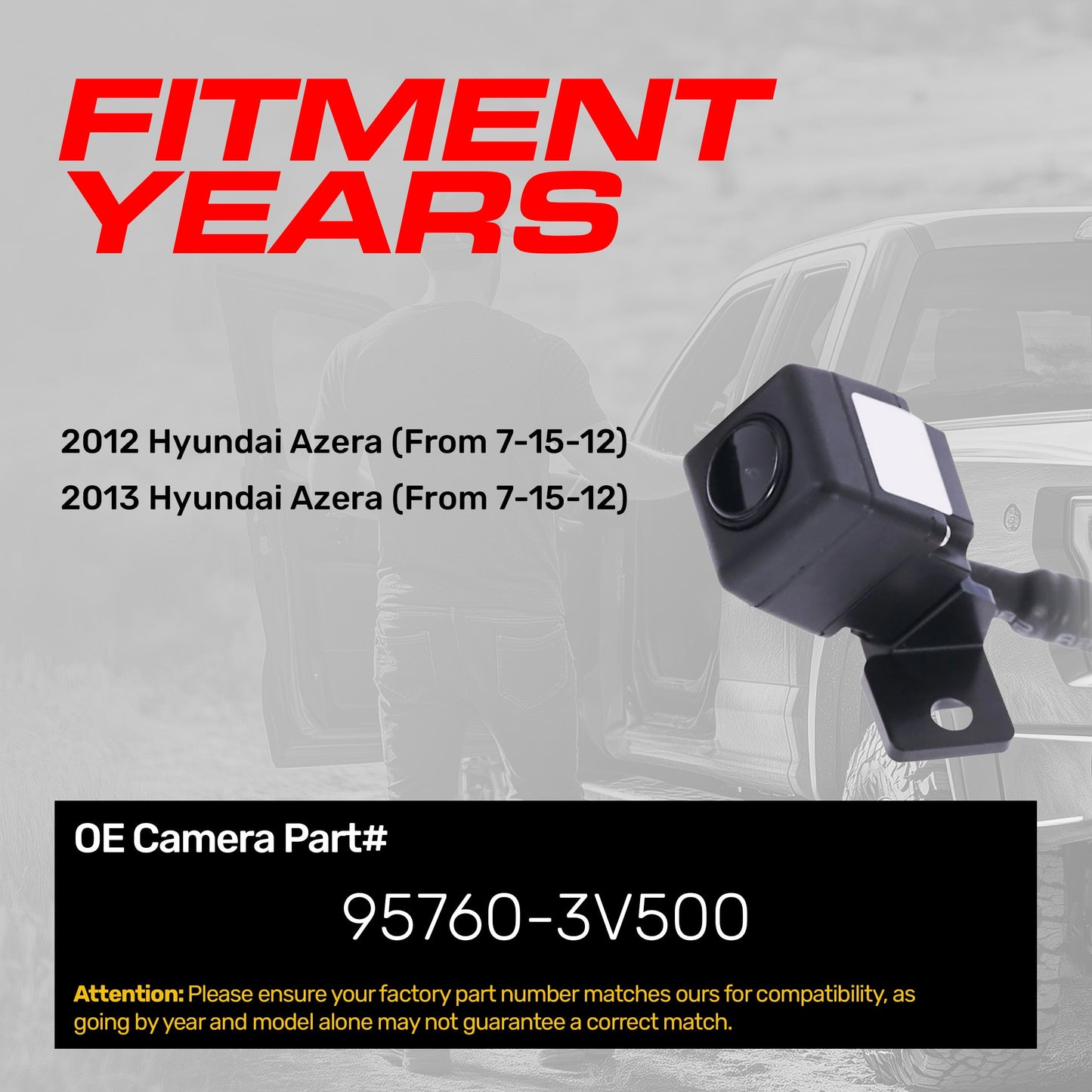 OE backup camera Master Tailgaters for Hyundai Azera (2012-2013) 95760-3V500 on Tampa Home & Garden Store
