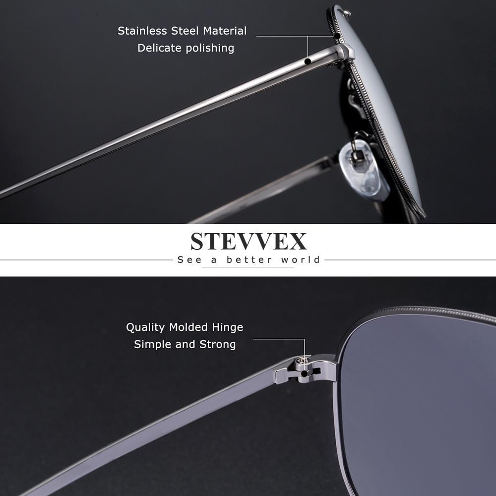Stevvex polarized square sunglasses with hexagon frame and stainless steel hinge UV400 on Tampa Home & Garden Store