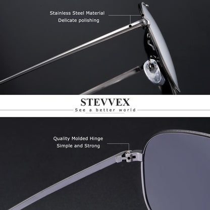 Stevvex polarized square sunglasses with hexagon frame and stainless steel hinge UV400 on Tampa Home & Garden Store