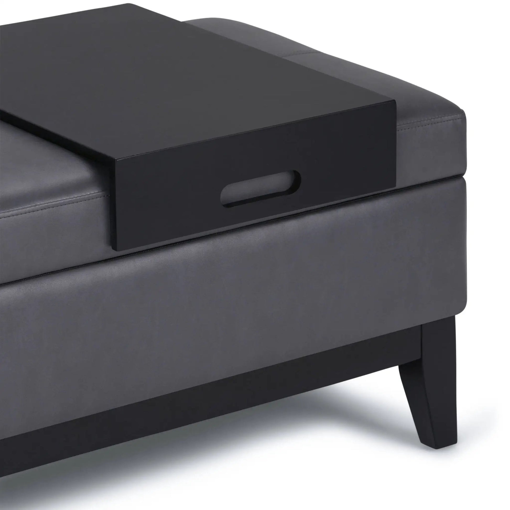 Oregon storage ottoman bench with tray in black upholstery by Unique Piece Furniture on Tampa Home & Garden Store