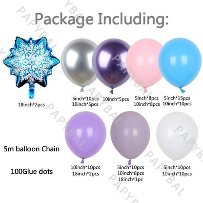 Stevvex snowflake foil balloon garland kit purple white pink rose gold confetti balloons on Tampa Home & Garden Store