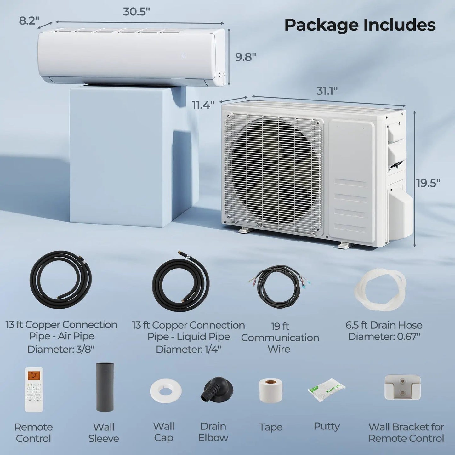 X Pro 35000 BTU 2 Zone Concealed Mini Split AC