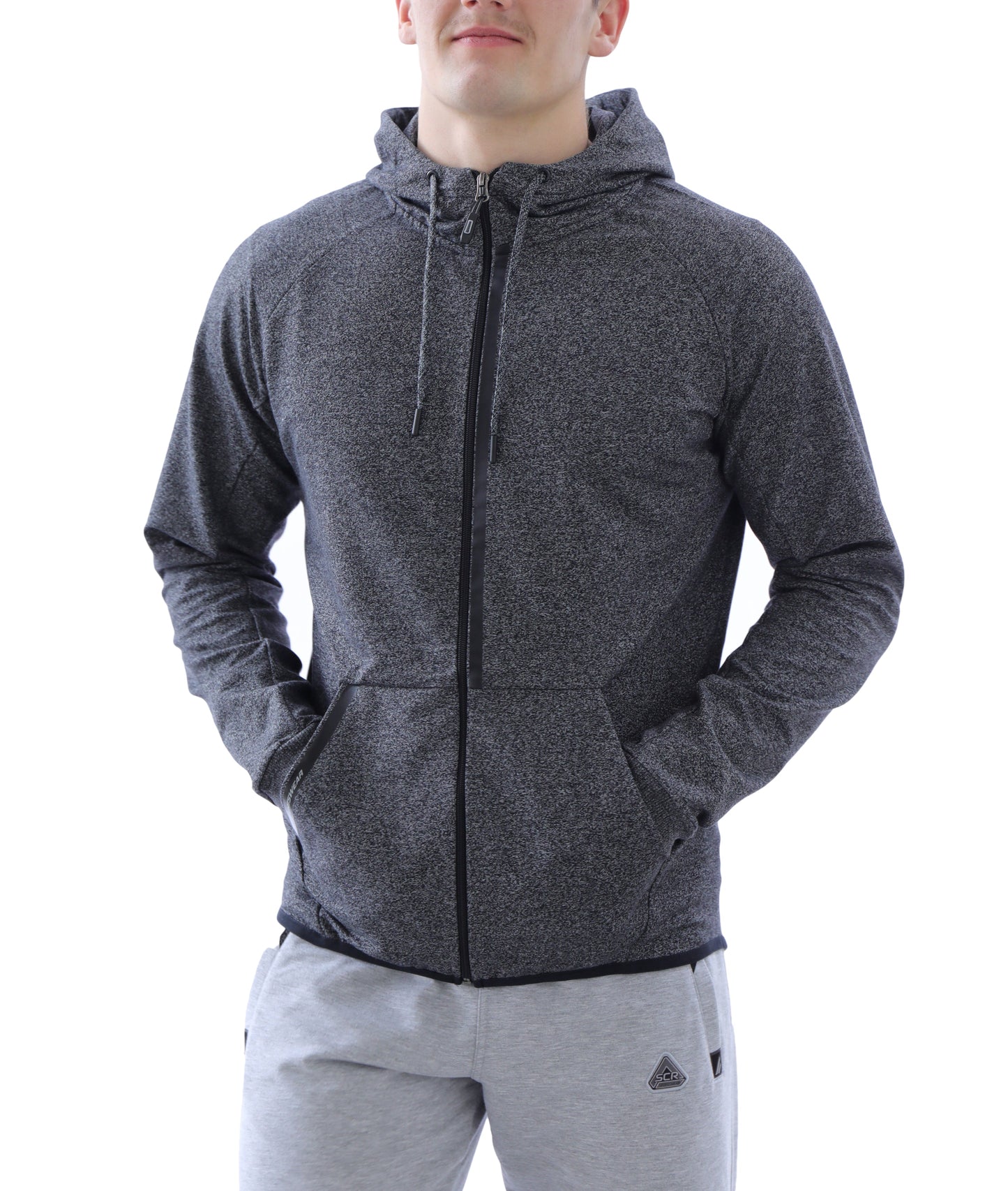 All-Day Comfort Hooded Sweatshirt Slim Fit heather gray with zip front SCR Sportswear on Tampa Home & Garden Store