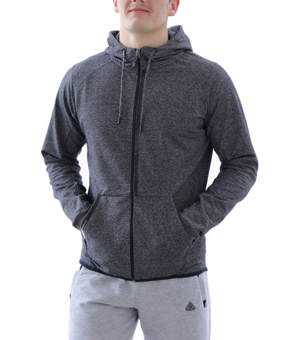 All-Day Comfort Hooded Sweatshirt Slim Fit heather gray with zip front SCR Sportswear on Tampa Home & Garden Store