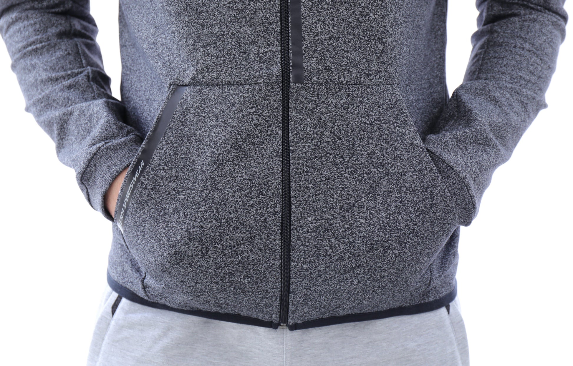 All-Day Comfort Hooded Sweatshirt Slim Fit heather gray zip hoodie with pockets SCR Sportswear on Tampa Home & Garden Store