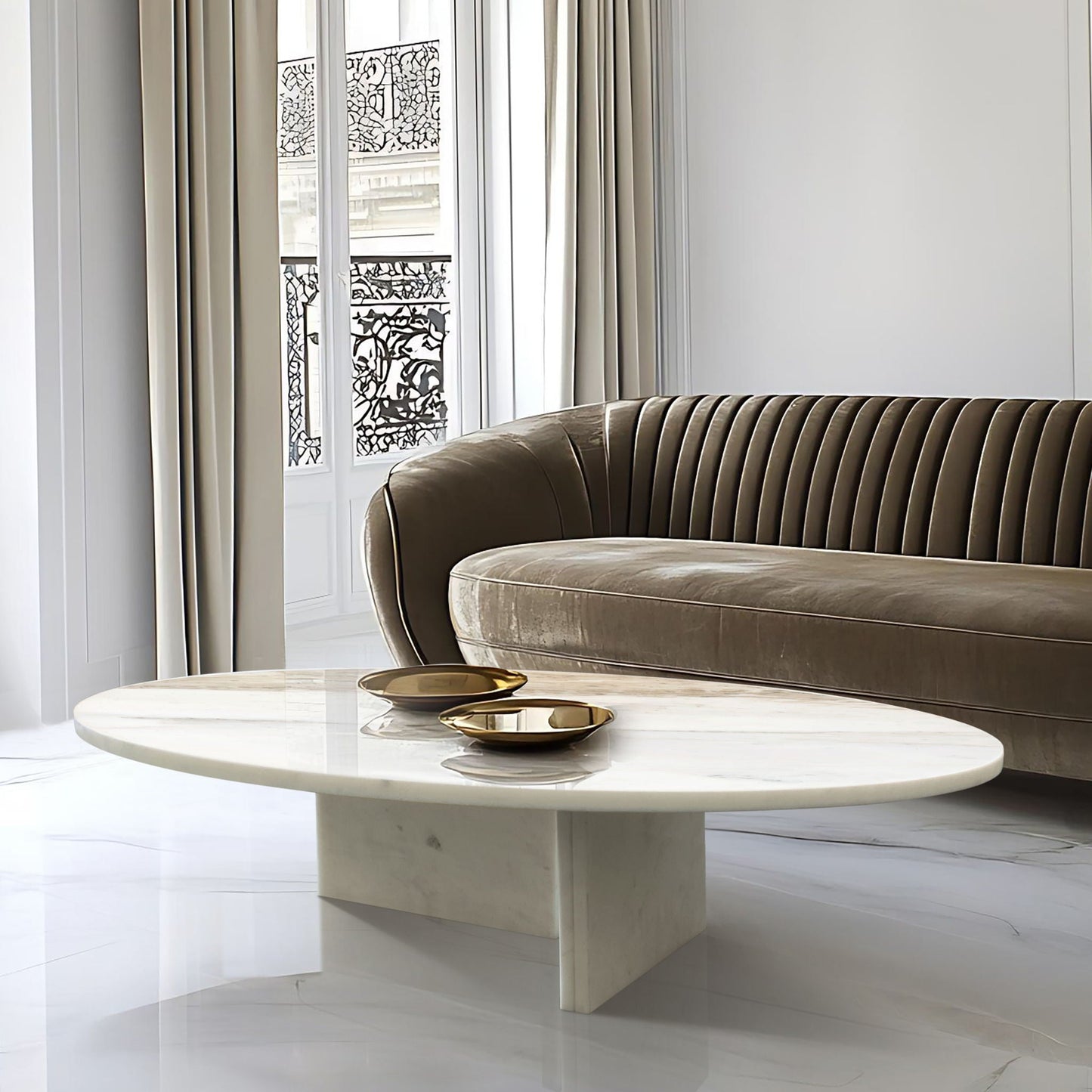 Luxury Marble Coffee Table With Unique Veining