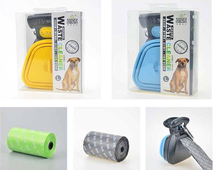 Pet Zen 5-piece foldable dog pooper scooper set with 1 roll decomposable bags travel kit on Tampa Home & Garden Store