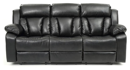 Reclining Sofa For Leisure in black leather with plush cushions by Unique Piece Furniture on Tampa Home & Garden Store