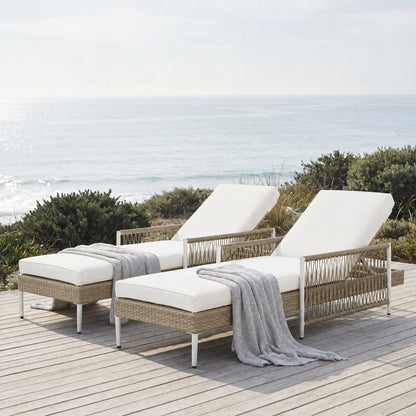 Topmax Outdoor Rattan Chaise Lounge Set of Two
