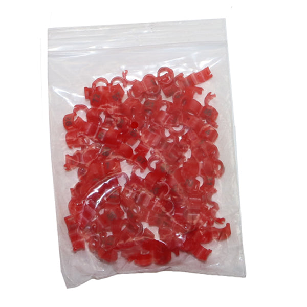 Bird foot ring split rings red plastic in resealable bag by Sell My Stuff pet grooming supplies on Tampa Home & Garden Store