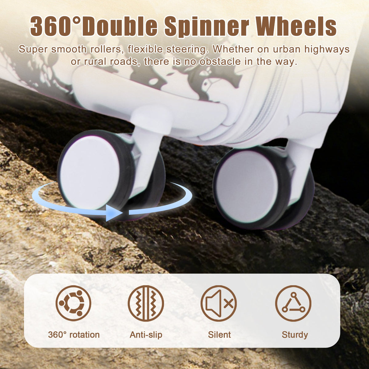 HouseOfZazla 20 Inch PC spinner luggage with combo lock 360° wheels on Tampa Home & Garden Store