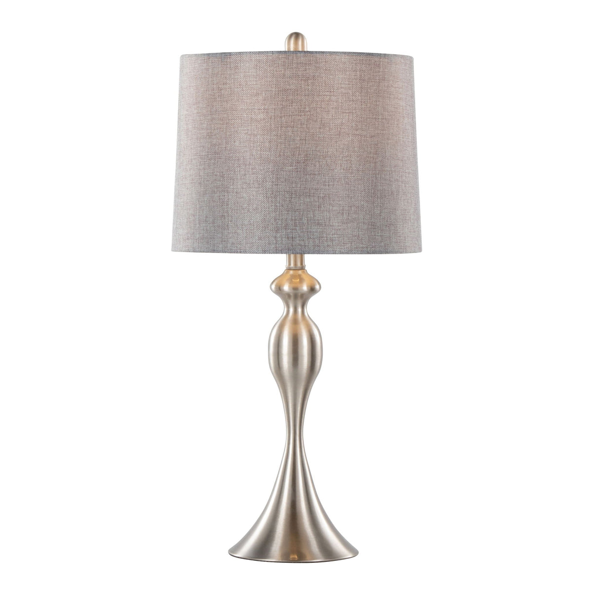 Ashland contemporary table lamp set of 2 with beige linen shade and brushed nickel base on Tampa Home & Garden Store