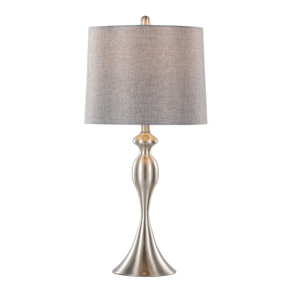 Ashland contemporary table lamp set of 2 with beige linen shade and brushed nickel base on Tampa Home & Garden Store