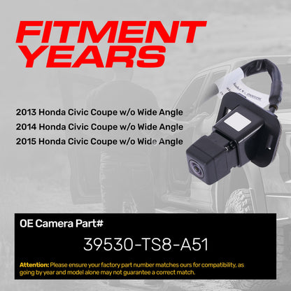 Backup camera for Honda Civic Coupe 2013-2015 w/o wide angle, OEM Master Tailgaters on Tampa Home & Garden Store